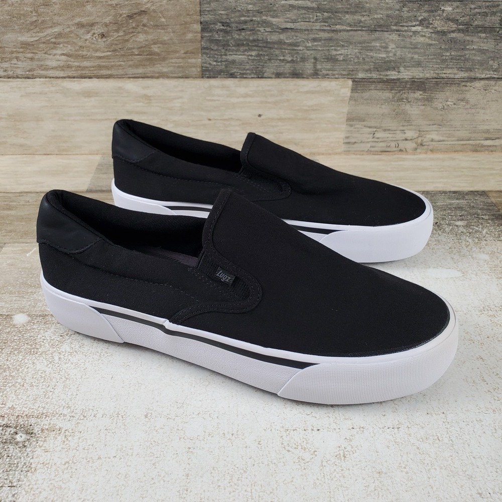 Lugz Delta Womens Shoes Sz 8 Black Canvas Low Top Round Toe Slip On Flat Sneaker